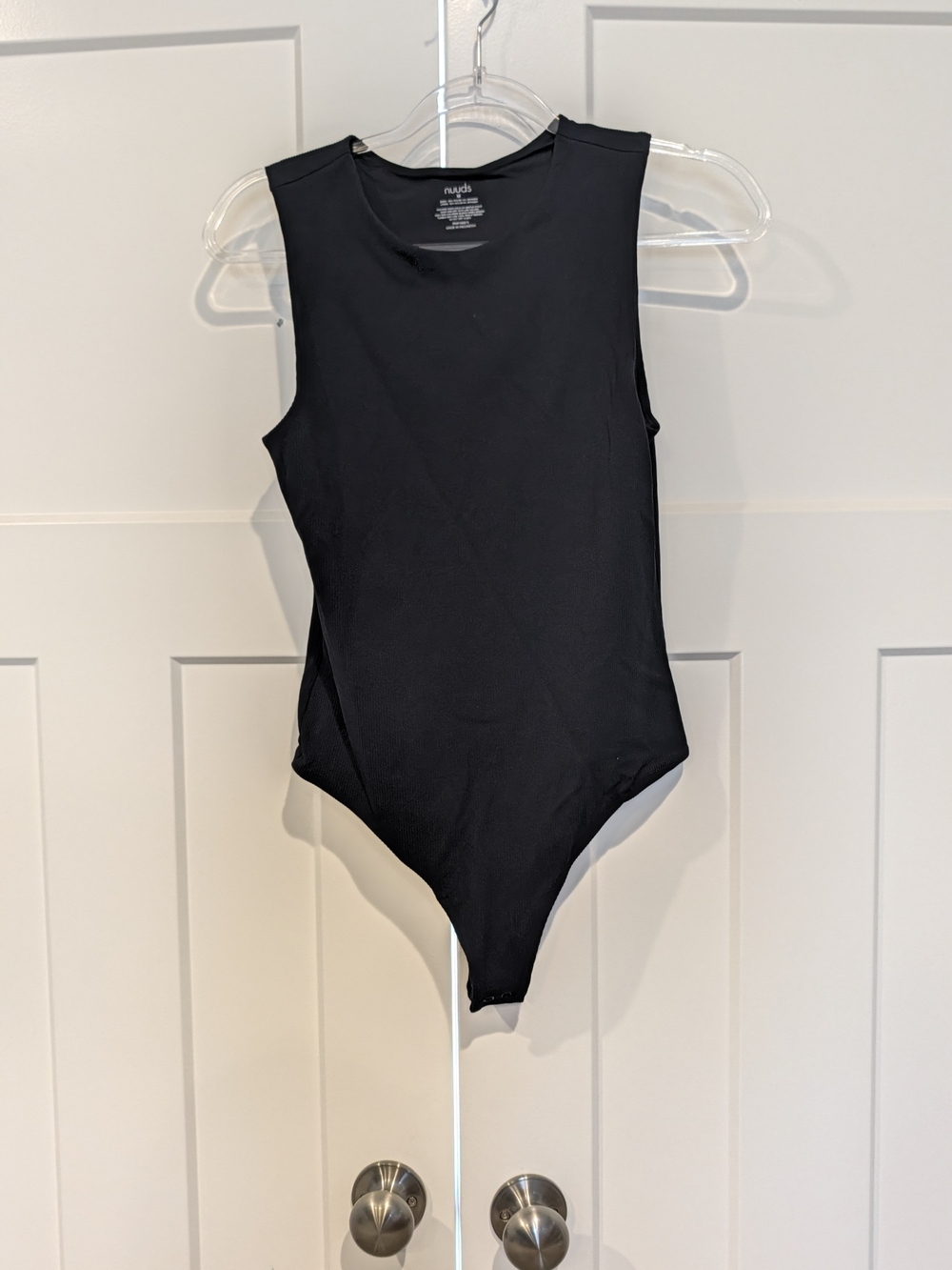 nuuds Black Sleeveless Ribbed Bodysuit